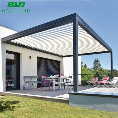 Outdoor restaurant aluminum gazebo opening roof adjustable louvered roof pergola patio cover