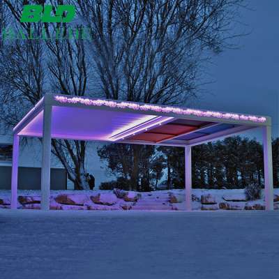 Deck outdoor bioclimatic louvred roof aluminium gazebo pergola garden