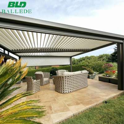 Modern waterproof balcony aluminum metal pergola garden furniture outdoor manufacturers