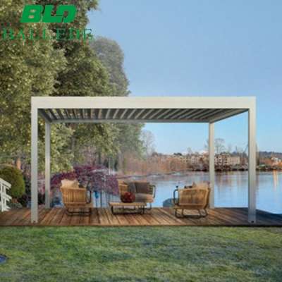 Waterproof motorized louver patio roof cover aluminum pergola systems