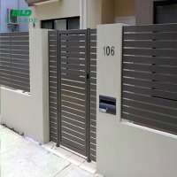 metal sliding garden slat louver gate fence