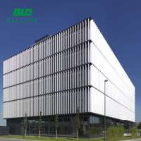 custom aluminum louvre building facade in aerofoil blade